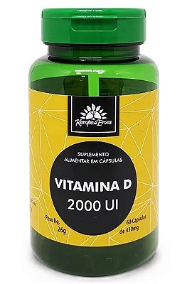 Kampo de Ervas Vitamina D 2000 UI (430mg) - Suplemento em Cápsulas - 60 caps