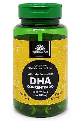 Kampo de Ervas Óleo de Peixe com DHA Concentrado (760mg) - Suplemento em Cápsulas - 60 caps