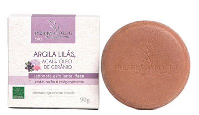 Reserva Folio Sabonete Esfoliante Facial Argila Lilás e Açaí - Restauração e Revigoramento 90g