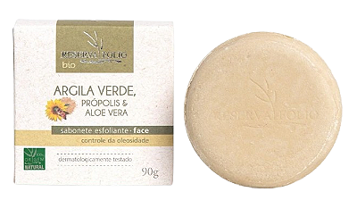 Reserva Folio Sabonete Esfoliante Facial Argila Verde, Própolis e Aloe Vera - Pele Oleosa 90g