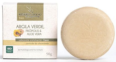 Reserva Folio Sabonete Esfoliante Facial Argila Verde, Própolis e Aloe Vera - Pele Oleosa 90g