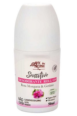 Arte dos Aromas Desodorante Roll-on Sensitive Rosa Mosqueta e Gerânio 50ml