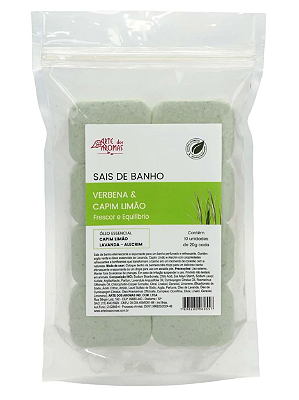 Arte dos Aromas Sais de Banho Efervescentes Verbena e Capim Limão com 10 un