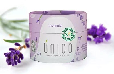 Único Desodorante Natural em Creme Lavanda 50g