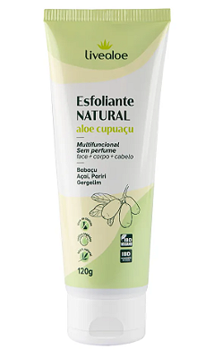 Livealoe Esfoliante Natural Aloe Cupuaçu 120g