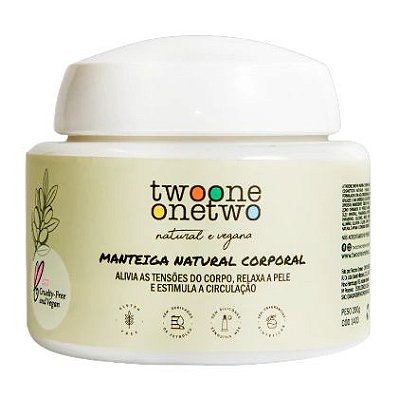 Twoone Onetwo Manteiga Natural Corporal com Karité e Argan 200g