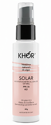 Khor Protetor Solar Facial Natural e Vegano FPS 35 - Com Cor #E1 60g