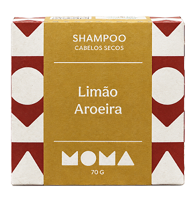 Moma Shampoo Sólido Limão e Aroeira Cabelos Secos 70g