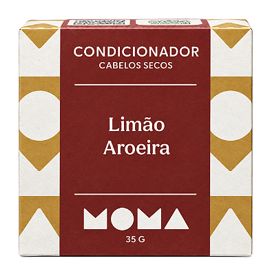 Moma Condicionador Sólido Limão e Aroeira Cabelos Secos e Cacheados 35g