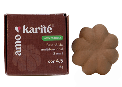 AmoKarité Base Sólida Multifuncional 3 em 1 - Cor AK 4.5 - 18g