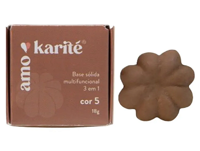 AmoKarité Base Sólida Multifuncional 3 em 1 - Cor AK 5.0 - 18g