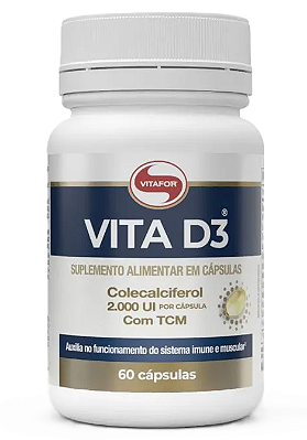 Vitafor Vita D3 em Cápsulas - Vitamina D3 (2.000UI) - 60 caps
