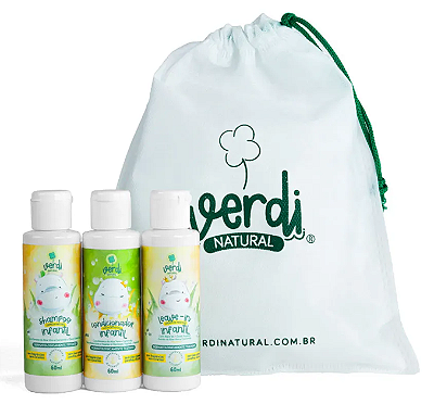Verdi Natural Kit Viagem Infantil - Shampoo + Condicionador + Leave-in