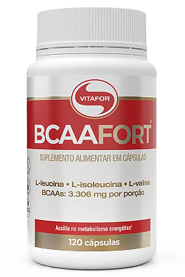 Vitafor BCAA Fort em Cápsulas Veganas - Leucina, Isoleucina e Valina - 120 caps