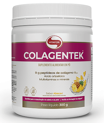 Vitafor Colagentek em Pó - Colágeno Hidrolisado Sabor Abacaxi 300g