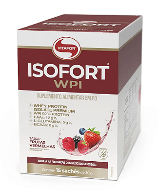Vitafor Isofort WPI em Pó Sabor Frutas Vermelhas - Whey Protein Isolado