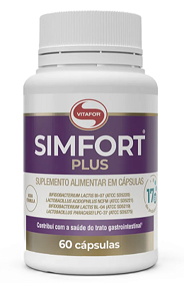 Vitafor Simfort Plus em Cápsulas Veganas - Probióticos Lactobacilos e Bifidobactérias - 60 caps