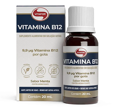 Vitafor Vitamina B12 em Gotas - Sabor Menta 20ml
