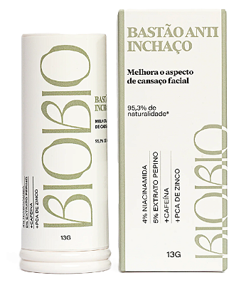 BioBio Bastão Facial Anti Inchaço com Niacinamida e Extrato de Pepino 13g