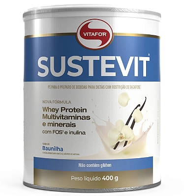 Vitafor Sustevit em Pó Sabor Baunilha - Whey Protein, Vitaminas e Minerais 400g