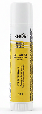 Khor Protetor Solar Labial Físico e Mineral FPS 54 4,5g