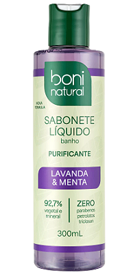 Boni Natural Sabonete Líquido Purificante Lavanda e Menta 300ml