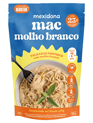 Mexidona Mac Molho Branco - Macarrão Proteico com Molho Branco 100g