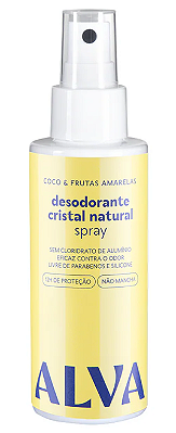 Alva Desodorante Spray Cristal Natural Coco e Frutas Amarelas 120ml