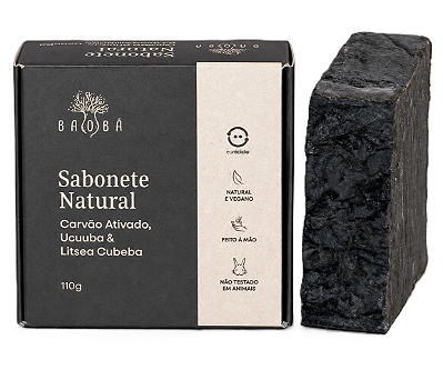 Baobá Sabonete em Barra Carvão Ativado, Ucuuba e Litsea Cubeba 110g