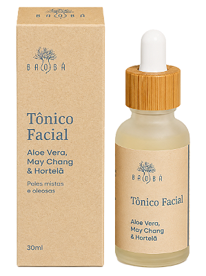 Baobá Tônico Facial Peles Oleosas e Mistas com Aloe Vera e May Chang 30ml