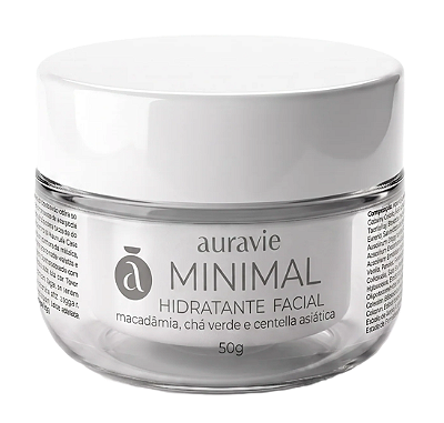 Auravie Minimal Hidratante Facial c/ Macadâmia, Chá Verde e Centella Asiática 50g