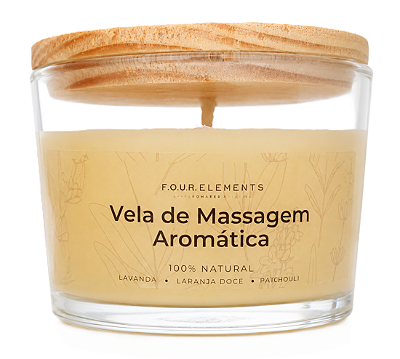 Four Elements Vela de Massagem Aromática com Lavanda, Laranja e Patchouli 90g