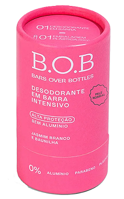 BOB Desodorante em Barra PELE SENSÍVEL - Jasmim Branco e Baunilha 50g [NOVO]