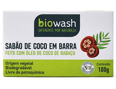 Biowash Sabão de Coco em Barra Natural 100g