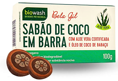 Biowash & Bela Gil Sabão de Coco em Barra Natural 100g
