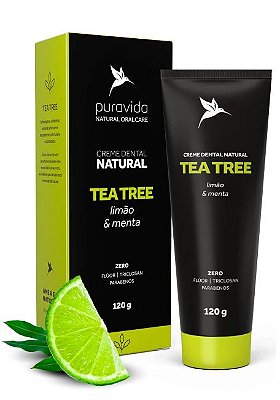 Puravida Creme Dental Natural Tea Tree - Limão e Menta 120g