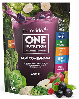 Puravida One Nutrition - Proteínas Vegetais Sabor Açaí com Banana