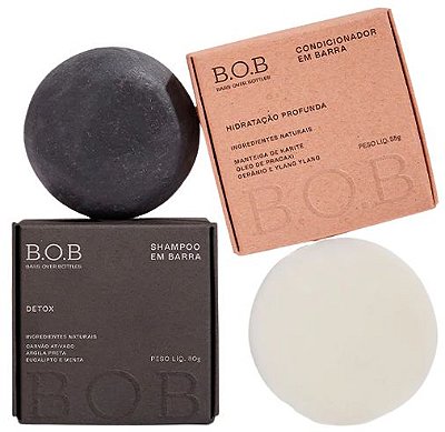 BOB Dupla Detox e Hidratação - Shampoo Detox + Condicionador Hidratação Profunda