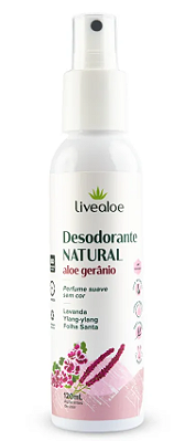 Livealoe Desodorante Natural Aloe Gerânio Spray