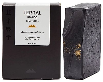 Terral Natural Sabonete Esfoliante Carvão Ativado Bamboo 130g