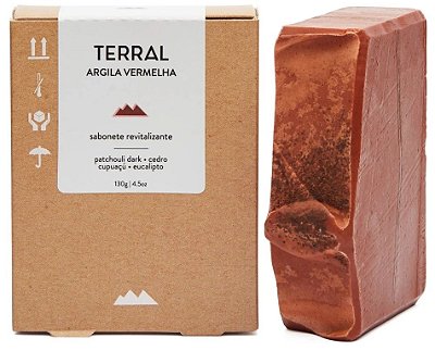 Terral Natural Sabonete Revitalizante Argila Vermelha e Patchouli Dark 130g