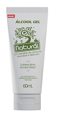 Suavetex Natural Álcool Gel 70% com Camomila, Erva Doce e Aloe Vera 60ml