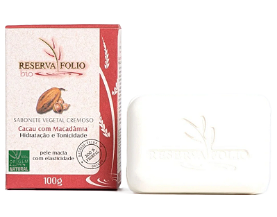 Reserva Folio Sabonete Vegetal Cremoso Cacau com Macadâmia 100g