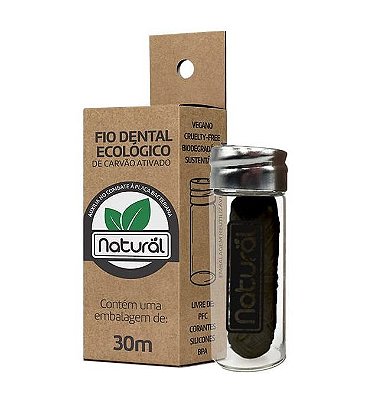 Suavetex Natural Fio Dental Ecológico de Carvão Ativado