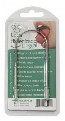 Lota Raspador de Língua Original - Higienizador Lingual de Aço Inoxidável