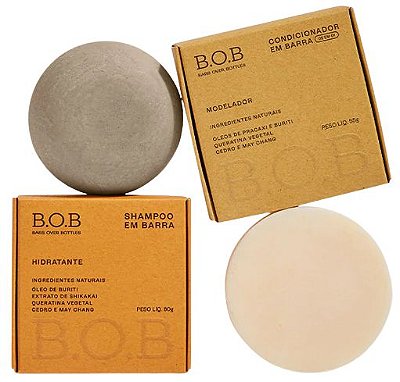 BOB Dupla Cachos Hidratação - Shampoo Hidratante + Condicionador Modelador