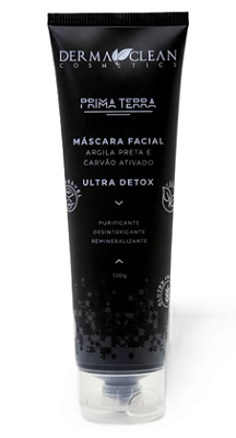 Derma Clean Máscara Facial Argila Preta e Carvão Ativado - Ultra Detox 120g