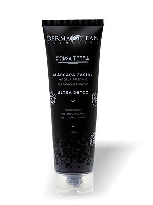 Derma Clean Máscara Facial Argila Preta e Carvão Ativado - Ultra Detox 120g
