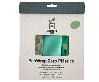 Agora Sou ECO EcoWrap Tecido Encerado Vegano Zero Plástico - Tamanho M 1un