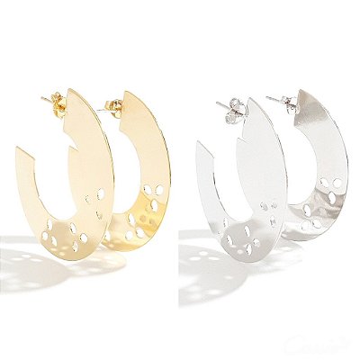 Brinco Argola Cassie Floral Meia Lua